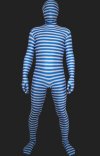 Blue and White Strips Spandex Lycra Unisex Zentai Suits