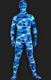Blue Camouflage Full-body Unisex Lycra Spandex Zentai Suits/Zentai Suit
