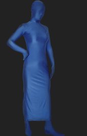 Blue Full-body Lycra Spandex Premium Zentai Suit with Long Dress
