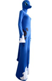 Blue Pony Thick Flannel Zentai Costume