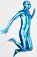 Blue Shiny Full Body Zentai Suit | New Fabric with Spider Eyes