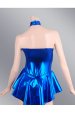 Blue Shiny Metallic Sleeve Jersey Dress