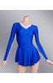 Blue Spandex Lycra Long Sleeves Jersey Dress