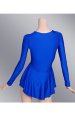 Blue Spandex Lycra Long Sleeves Jersey Dress