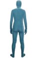 Blue Thick Velvet Full Body Zentai Suit with Open Eyes