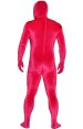 Bright Red Thick Velvet Spandex Zentai Full Bodysuit