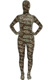 Brown Leopard and Trips Thicken Velvet Zentai Suit