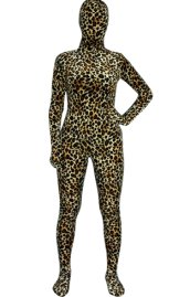 Brown Leopard Thicken Velvet Zentai Suit