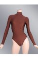 Brown Spandex Lycra Jersey Bodysuit with Long Sleeves