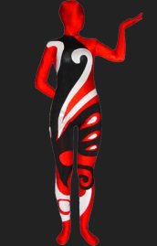 Butterfly Pattern Red Spandex Lycra Full Body Suit / Zentai Suit