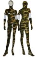 Camouflage Lycra Zentai with Open Face, Chest Zipper and Crotch Zipper