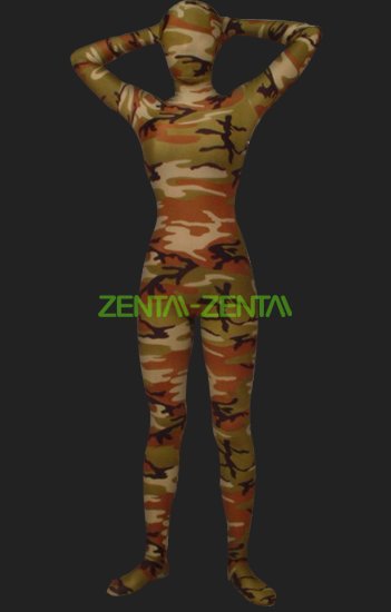 Camouflage Unisex Lycra Spandex Full-body Zentai Suit(Brown)