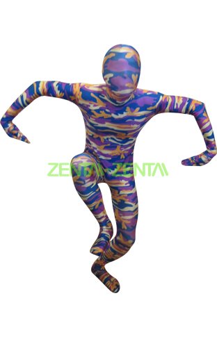 Camouflage Zentai Suit | Blue and Purple Spandex Lycra Zentai Suit