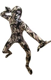 Camouflage Zentai Suit | Light Purple and Black Spandex Lycra Zentai Suit