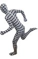 Checkered Zentai Suit | Black and White Spandex Lycra Full Body Suit