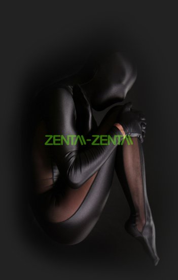 Chic! Black Spandex Lycra and Net Full Body Unisex Zentai Suit