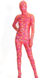 Colorful Shiny Flora Printed Spandex Lycra Zentai Suit