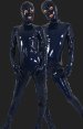 Dark Blue Full-body PVC Zentai Suit (Open Eyes and Mouth)