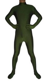 Dark Green Spandex Lycra Catsuit (No Hood No Hand)