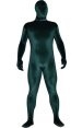 Dark Green Thick Velvet Spandex Zentai Full Bodysuit