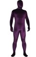Dark Purple Thick Velvet Spandex Zentai Full Bodysuit