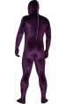 Dark Purple Thick Velvet Spandex Zentai Full Bodysuit
