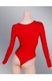 Dark Red Spandex Lycra Jersey Bodysuit with Long Sleeves