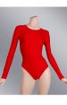 Dark Red Spandex Lycra Jersey Bodysuit with Long Sleeves