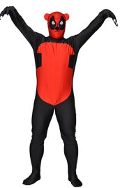Deadpool / Panda Black and Red Spandex Lycra Full Bodysuit