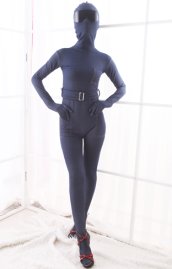 Burgundy Thick Velvet Spandex Zentai Full Bodysuit