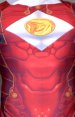 Dinored Power Ranger Printed Spandex Lycra Costume with 3D Muscle Shades