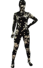 Flora and Dots Thicken Velvet Zentai Suit