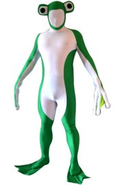 Frog Zentai Costume | White and Green Spandex Lycra Full Bodysuit