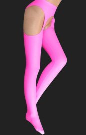 Fuchsia Lycra Pantihoses with Open Crotch