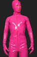 Fuchsia PVC Full Body Zentai Suits with Open Eyes and Mouth