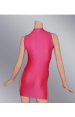 Fuchsia Short Sleeveless Spandex Lycra Dress with Splits