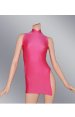 Fuchsia Short Sleeveless Spandex Lycra Dress with Splits