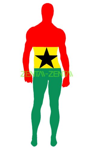 Ghana Flag Spandex Lycra Zentai Suit