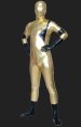 Gold and Black Shiny Metallic Full Body Zentai Suit