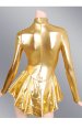 Gold Shiny Metallic Longsleeves Jersey Dress