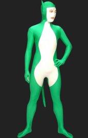 Green Cat | Yellow and Blue Spandex Lycra Full Body Zentai Suit