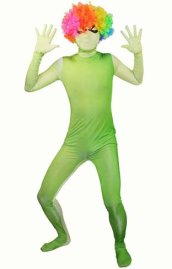 Green Gradient Spandex Lycra Zentai Suit with Spider Eyes