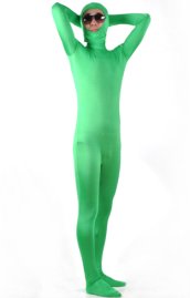 Green Open Face Zentai Suit