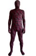 Grey and Fuchsia Plaid Unisex Spandex Lycra Zentai Suit