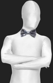 Grey Satin Bow Tie