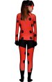 Ladybug Printed Red and Black Bodysuit with Eye mask
