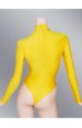 Lemon Yellow Spandex Lycra Jersey Bodysuit with Long Sleeves
