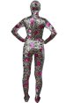 Leopard and Roses Thicken Velvet Zentai Suit 2