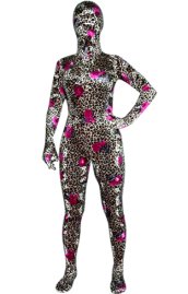 Leopard and Roses Thicken Velvet Zentai Suit 2