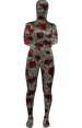 Leopard and Roses Thicken Velvet Zentai Suit